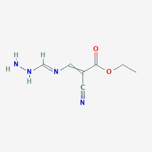 molecular formula C7H10N4O2 B14565380 Ethyl 2-cyano-3-[(E)-(hydrazinylmethylidene)amino]prop-2-enoate CAS No. 61709-35-1