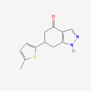 molecular formula C12H12N2OS B1456541 6-(5-methyl-2-thienyl)-1,5,6,7-tetrahydro-4H-indazol-4-one CAS No. 1428139-57-4