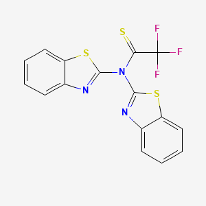 molecular formula C16H8F3N3S3 B14565502 N,N-Bis(1,3-benzothiazol-2-yl)(trifluoro)ethanethioamide CAS No. 61881-14-9