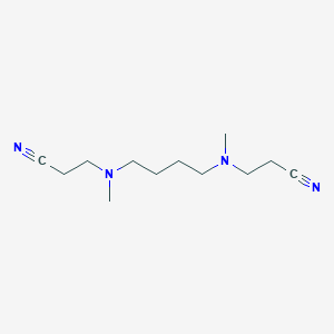 molecular formula C12H22N4 B14565519 Propanenitrile, 3,3'-[1,4-butanediylbis(methylimino)]bis- CAS No. 61345-88-8
