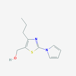 molecular formula C11H14N2OS B1456563 [4-丙基-2-(1H-吡咯-1-基)-1,3-噻唑-5-基]甲醇 CAS No. 1400540-67-1