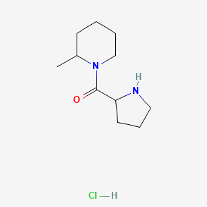 molecular formula C11H21ClN2O B1456566 (2-甲基-1-哌啶基)(2-吡咯烷基)甲酮盐酸盐 CAS No. 1246172-82-6