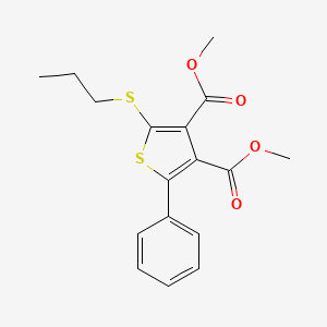 molecular formula C17H18O4S2 B14565670 Dimethyl 2-phenyl-5-(propylsulfanyl)thiophene-3,4-dicarboxylate CAS No. 61522-12-1