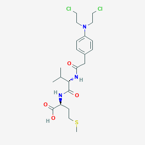 molecular formula C22H33Cl2N3O4S B14565676 N-({4-[Bis(2-chloroethyl)amino]phenyl}acetyl)-L-valyl-L-methionine CAS No. 61852-87-7