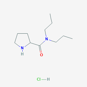 molecular formula C11H23ClN2O B1456569 N,N-Dipropyl-2-pyrrolidinecarboxamide hydrochloride CAS No. 1236263-40-3