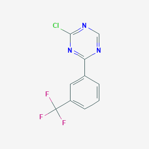 molecular formula C10H5ClF3N3 B1456570 2-氯-4-(3-三氟甲基-苯基)-[1,3,5]三嗪 CAS No. 1053658-32-4
