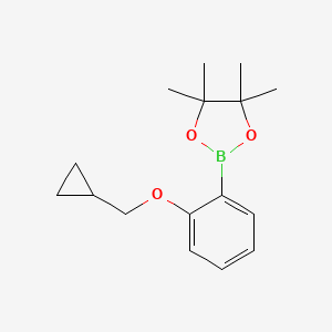 molecular formula C16H23BO3 B1456571 2-Cyclopropylmethoxyphenylboronic acid pinacol ester CAS No. 1185836-98-9