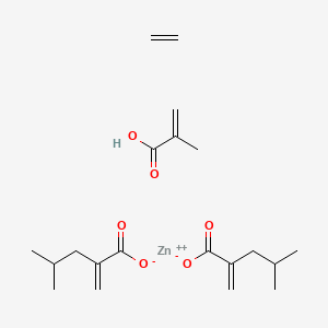 molecular formula C20H32O6Zn B14565715 zinc;ethene;4-methyl-2-methylidenepentanoate;2-methylprop-2-enoic acid CAS No. 61843-71-8