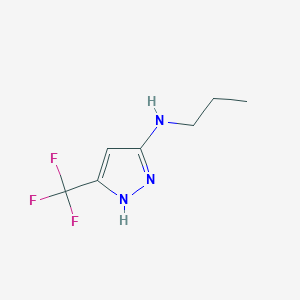 molecular formula C7H10F3N3 B1456572 N-propyl-3-(trifluoromethyl)-1H-pyrazol-5-amine CAS No. 1796915-64-4