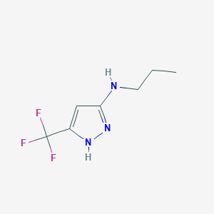 molecular formula C7H10F3N3 B1456572 N-propyl-5-(trifluoromethyl)-1H-pyrazol-3-amine CAS No. 1796915-64-4