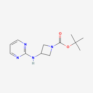 molecular formula C12H18N4O2 B1456573 tert-Butyl 3-(pyrimidin-2-ylamino)azetidine-1-carboxylate CAS No. 1365969-81-8
