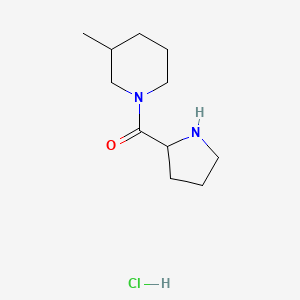 molecular formula C11H21ClN2O B1456576 (3-Methyl-1-piperidinyl)(2-pyrrolidinyl)methanone hydrochloride CAS No. 1246172-33-7