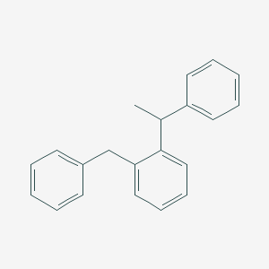 molecular formula C21H20 B14565762 1-Benzyl-2-(1-phenylethyl)benzene CAS No. 61863-48-7