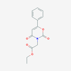 molecular formula C14H13NO5 B14565792 Ethyl (2,4-dioxo-6-phenyl-2H-1,3-oxazin-3(4H)-yl)acetate CAS No. 61736-44-5