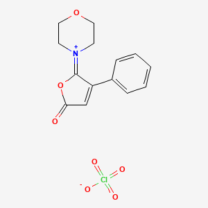 molecular formula C14H14ClNO7 B14565828 Morpholinium, 4-(5-oxo-3-phenyl-2(5H)-furanylidene)-, perchlorate CAS No. 61744-57-8