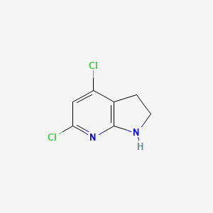 molecular formula C7H6Cl2N2 B1456583 4,6-二氯-2,3-二氢-1H-吡咯并[2,3-b]吡啶 CAS No. 5912-15-2