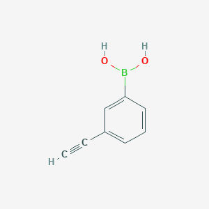 molecular formula C8H7BO2 B1456584 (3-乙炔基苯基)硼酸 CAS No. 1189127-05-6