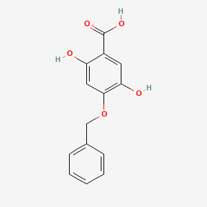 molecular formula C14H12O5 B1456589 4-(Benzyloxy)-2,5-dihydroxybenzoic acid CAS No. 66910-91-6