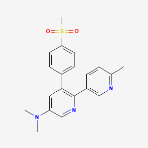 molecular formula C20H21N3O2S B1456590 N,N-dimethyl-6-(6-methylpyridin-3-yl)-5-(4-methylsulfonylphenyl)pyridin-3-amine CAS No. 646459-39-4