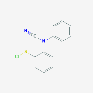 molecular formula C13H9ClN2S B14565931 Benzenesulfenyl chloride, 2-(cyanophenylamino)- CAS No. 61322-58-5