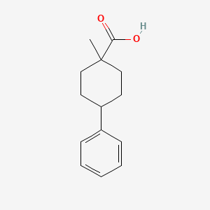 molecular formula C14H18O2 B14565943 Cyclohexanecarboxylic acid, 1-methyl-4-phenyl- CAS No. 61405-09-2