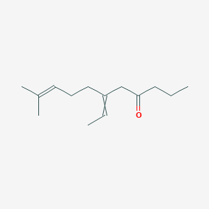 molecular formula C14H24O B14565957 6-Ethylidene-10-methylundec-9-EN-4-one CAS No. 61692-39-5