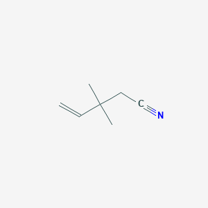 molecular formula C7H11N B14565978 3,3-Dimethylpent-4-enenitrile CAS No. 61820-10-8