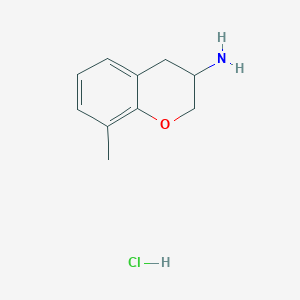 molecular formula C10H14ClNO B1456598 8-methyl-3,4-dihydro-2H-1-benzopyran-3-amine hydrochloride CAS No. 1803601-90-2