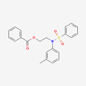 molecular formula C22H21NO4S B14566002 Benzenesulfonamide, N-[2-(benzoyloxy)ethyl]-N-(3-methylphenyl)- CAS No. 61294-02-8