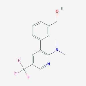 molecular formula C15H15F3N2O B1456603 [3-(2-Dimethylamino-5-trifluoromethyl-pyridin-3-yl)-phenyl]-methanol CAS No. 1311279-42-1