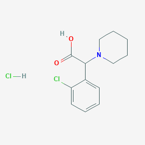 molecular formula C13H17Cl2NO2 B1456605 2-(2-氯苯基)-2-(哌啶-1-基)乙酸盐酸盐 CAS No. 1779462-24-6