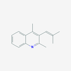 molecular formula C15H17N B14566090 Quinoline, 2,4-dimethyl-3-(2-methyl-1-propenyl)- CAS No. 61736-49-0