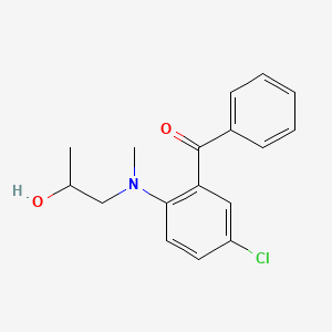 molecular formula C17H18ClNO2 B14566096 Methanone, [5-chloro-2-[(2-hydroxypropyl)methylamino]phenyl]phenyl- CAS No. 61554-17-4