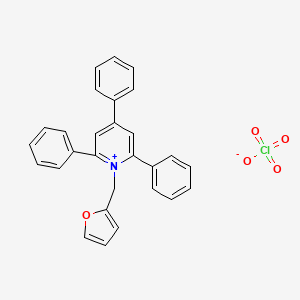 molecular formula C28H22ClNO5 B14566099 Pyridinium, 1-(2-furanylmethyl)-2,4,6-triphenyl-, perchlorate CAS No. 61655-14-9