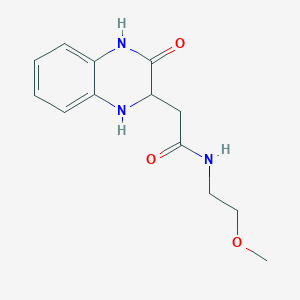 molecular formula C13H17N3O3 B1456610 N-(2-methoxyethyl)-2-(3-oxo-1,2,3,4-tetrahydroquinoxalin-2-yl)acetamide CAS No. 1428139-02-9