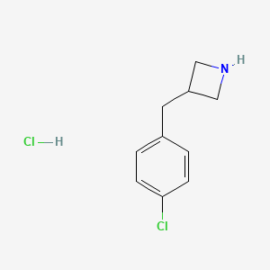 molecular formula C10H13Cl2N B1456611 3-[(4-Chlorophenyl)methyl]azetidine hydrochloride CAS No. 1375474-38-6