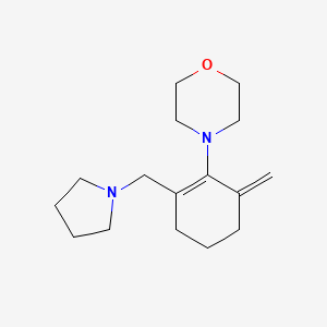 molecular formula C16H26N2O B14566123 Morpholine, 4-[6-methylene-2-(1-pyrrolidinylmethyl)-1-cyclohexen-1-yl]- CAS No. 61580-99-2