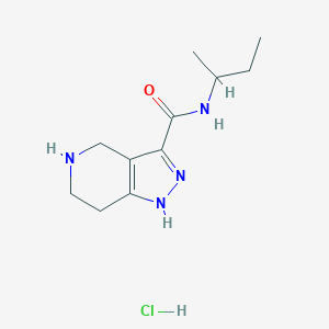 molecular formula C11H19ClN4O B1456615 N-(sec-Butyl)-4,5,6,7-tetrahydro-1H-pyrazolo-[4,3-c]pyridine-3-carboxamide hydrochloride CAS No. 1220034-44-5