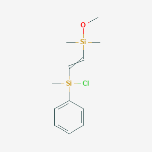 molecular formula C12H19ClOSi2 B14566166 Chloro{2-[methoxy(dimethyl)silyl]ethenyl}methyl(phenyl)silane CAS No. 61707-07-1