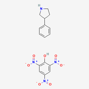 molecular formula C16H16N4O7 B14566206 3-Phenylpyrrolidine;2,4,6-trinitrophenol CAS No. 61548-51-4