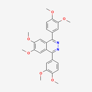 molecular formula C26H26N2O6 B14566225 Phthalazine, 1,4-bis(3,4-dimethoxyphenyl)-6,7-dimethoxy- CAS No. 61603-88-1