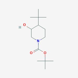 molecular formula C14H27NO3 B1456627 tert-Butyl 4-(tert-butyl)-3-hydroxypiperidine-1-carboxylate CAS No. 1188265-71-5