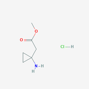 molecular formula C6H12ClNO2 B1456630 Methyl 2-(1-aminocyclopropyl)acetate hydrochloride CAS No. 1040233-31-5