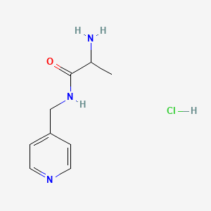 molecular formula C9H14ClN3O B1456632 2-Amino-N-(4-pyridinylmethyl)propanamide hydrochloride CAS No. 1236263-51-6