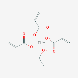 molecular formula C12H16O7Ti B14566364 Titanium, (2-propanolato)tris(2-propenoato-kappaO)-, (T-4)- CAS No. 61436-49-5