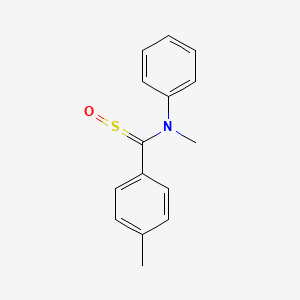 molecular formula C15H15NOS B14566425 N-Methyl-N-[(4-methylphenyl)(oxo-lambda~4~-sulfanylidene)methyl]aniline CAS No. 61821-31-6