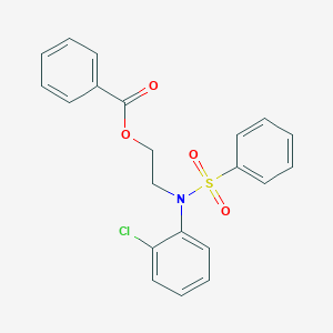 molecular formula C21H18ClNO4S B14566427 Benzenesulfonamide, N-[2-(benzoyloxy)ethyl]-N-(2-chlorophenyl)- CAS No. 61294-04-0