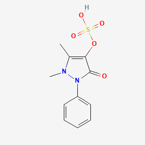 molecular formula C11H12N2O5S B1456645 1,5-Dimethyl-3-oxo-2-phenyl-2,3-dihydro-1H-pyrazol-4-yl hydrogen sulfate CAS No. 81416-56-0