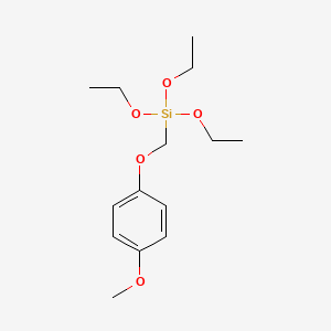 molecular formula C14H24O5Si B14566466 Triethoxy[(4-methoxyphenoxy)methyl]silane CAS No. 61463-96-5