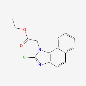 molecular formula C15H13ClN2O2 B14566473 Ethyl (2-chloro-1H-naphtho[1,2-d]imidazol-1-yl)acetate CAS No. 61654-23-7